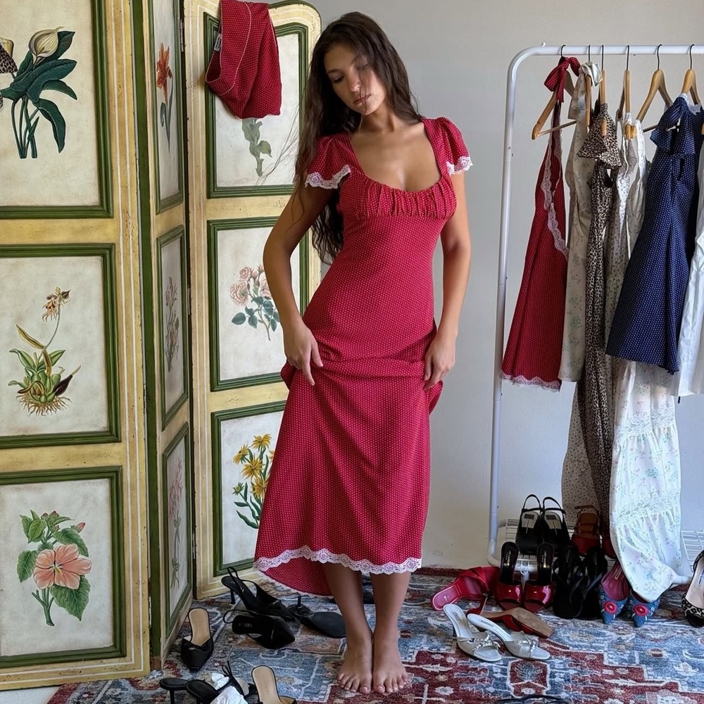 Rosalyn Polka Dot Maxi Dress